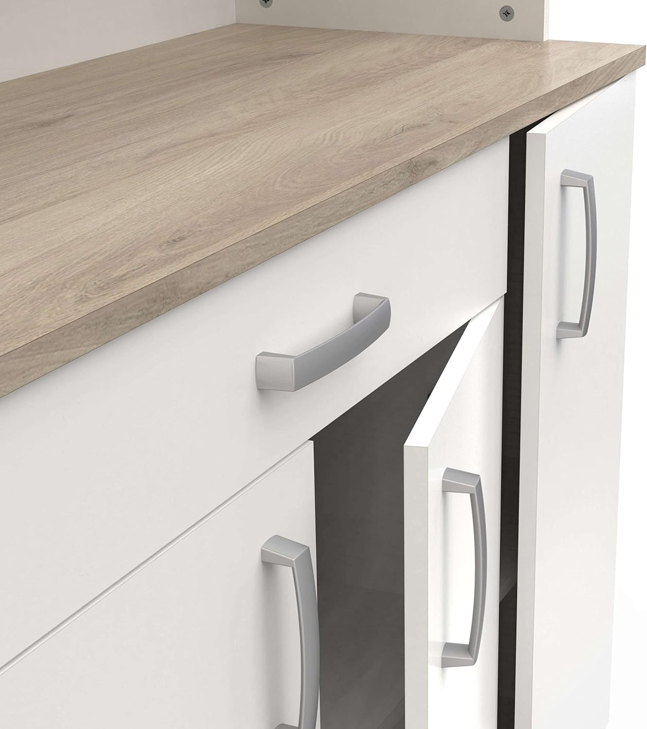 Miroytengo Køkkenskab med sideskab, Køkkenskab, Buffet Køkkenskab med 6 låger Hvid og Eg Kronberg 101 x 185 cm