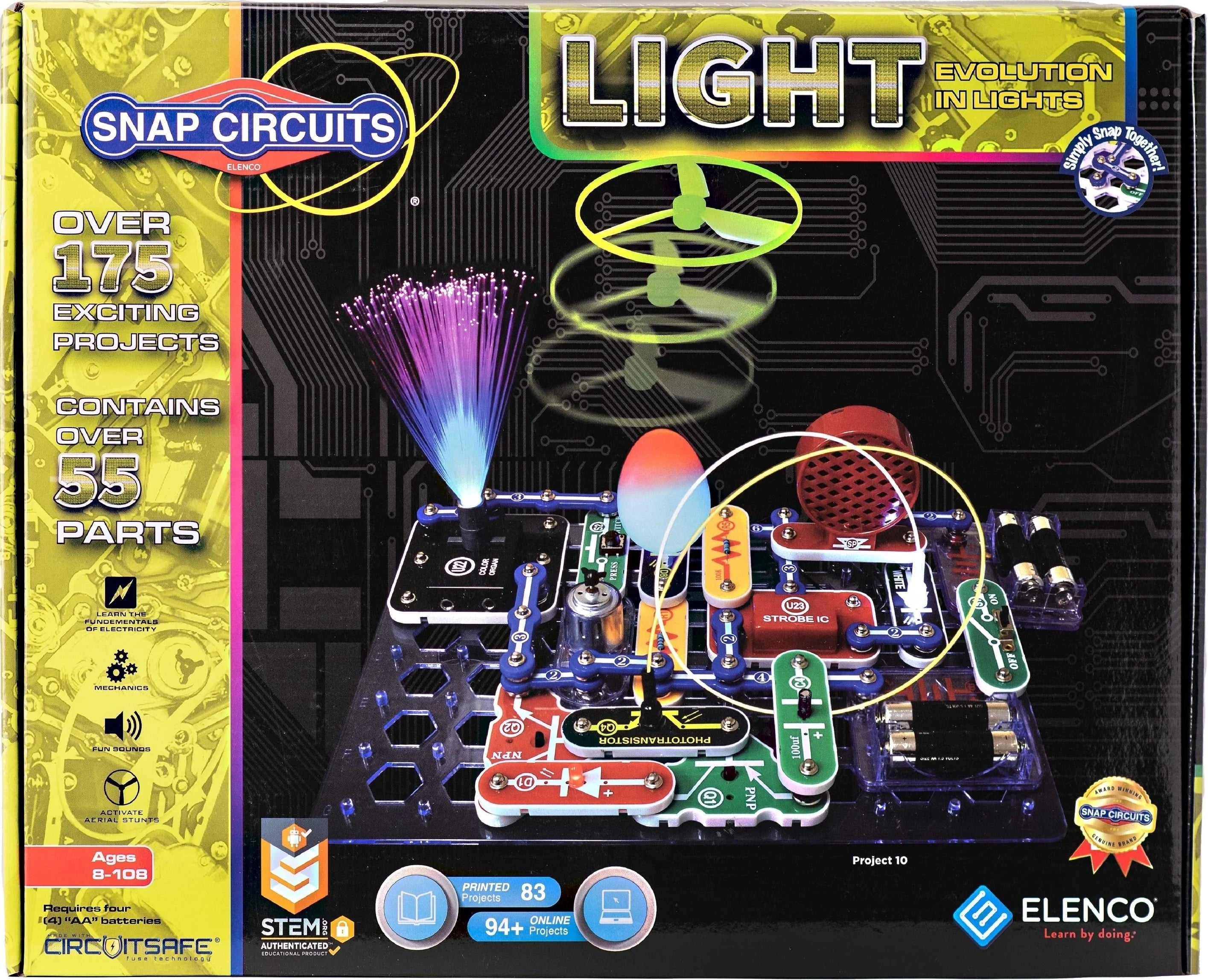 Snap Circuits® Light SCL175 | Elektronik-Entdeckerset | Über 175 Projekte | MINT-Lernspielzeug für Kinder ab 8 Jahren