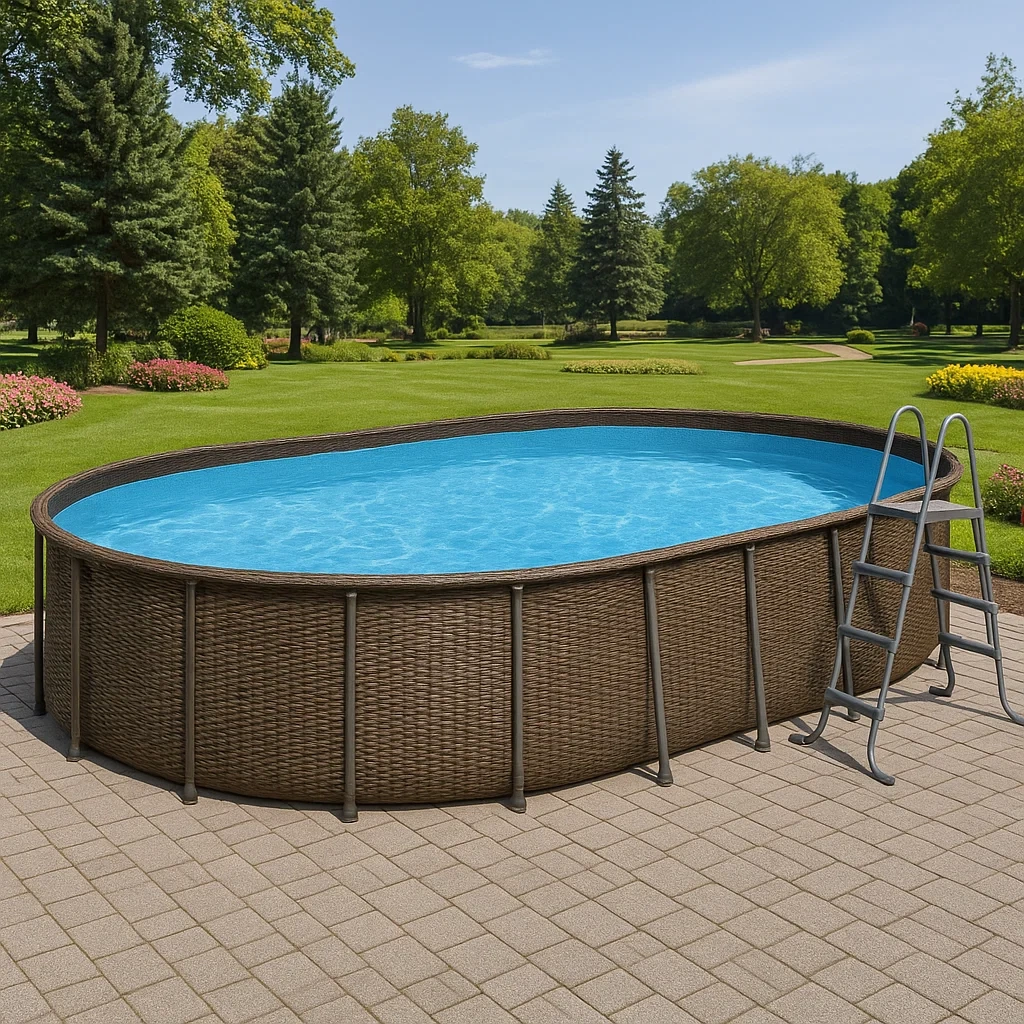 Piscine tubulaire ovale amovible 418 x 243 x 98 cm JIfAOBf138Iz