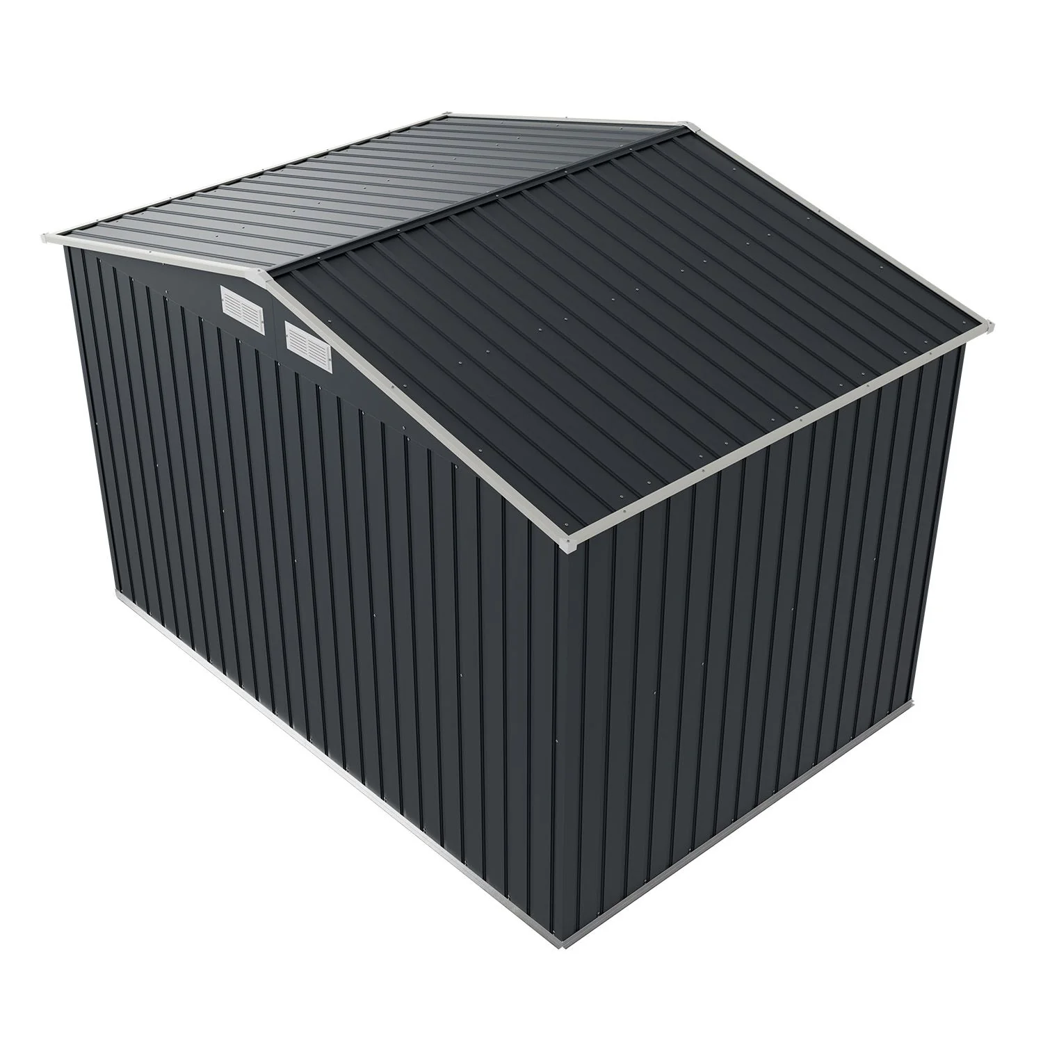 Abri de jardin en métal vert foncé 2025, modèle M avec toit incliné