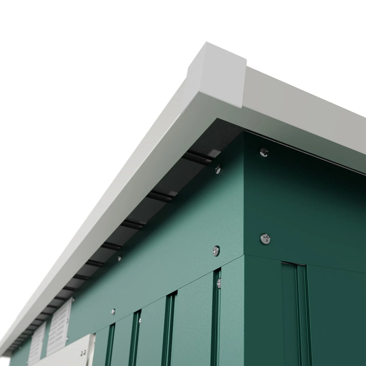 Abri de jardin en métal vert foncé 2025, modèle M avec toit incliné