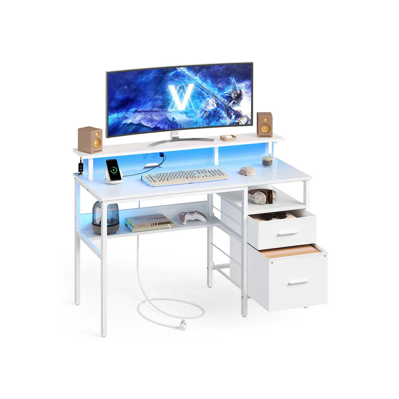 Gaming-Schreibtisch mit LED-Beleuchtung