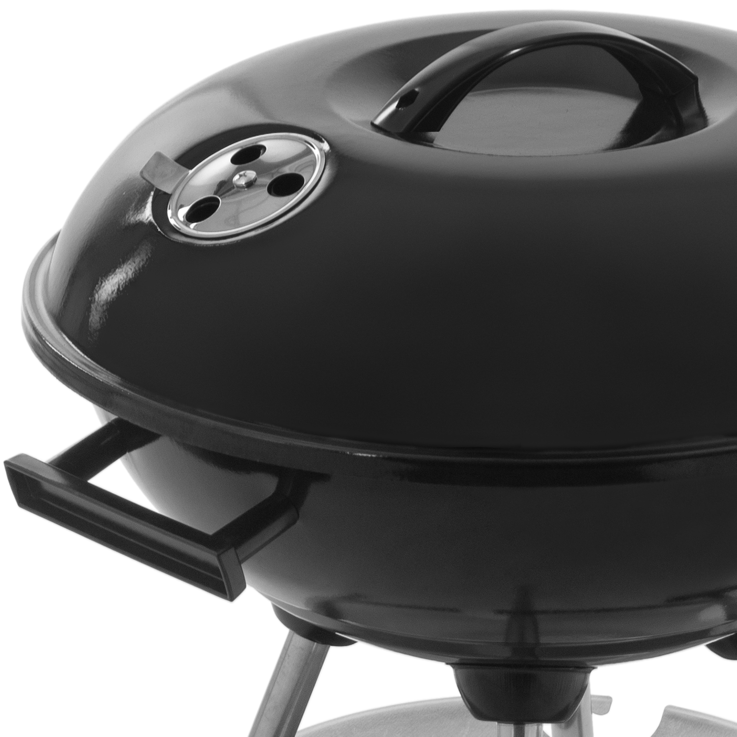 Primematik - 41x70cm Runder Holzkohlegrill mit Deckel und Rädern BBQ Grill für Garten und Camping Kh51000