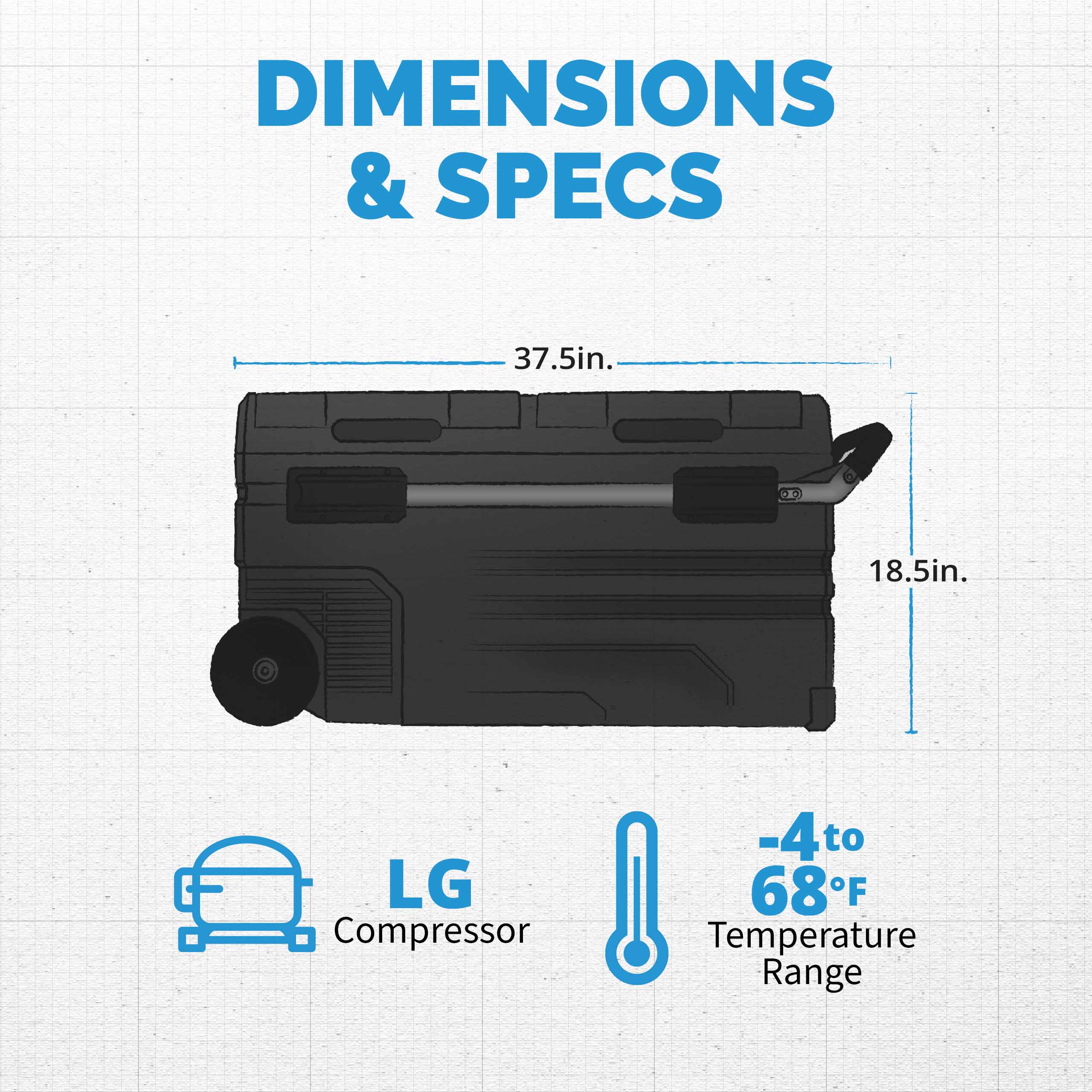 2025 Newair® Bærbar Elektrisk Campingkøletaske. 80 liter. 12V/24V DC