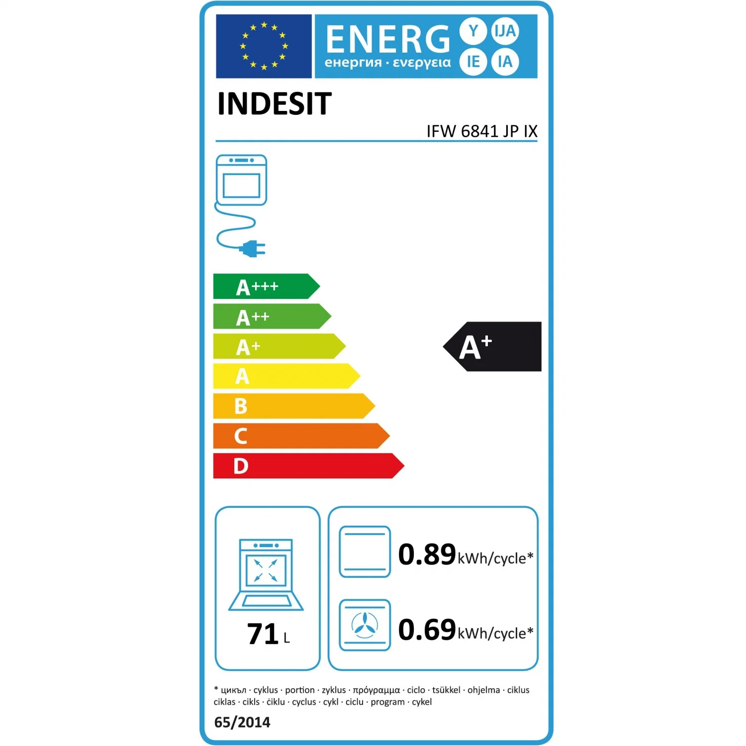 Indesit A+ Pyrolyseofen IFW6841JPIX