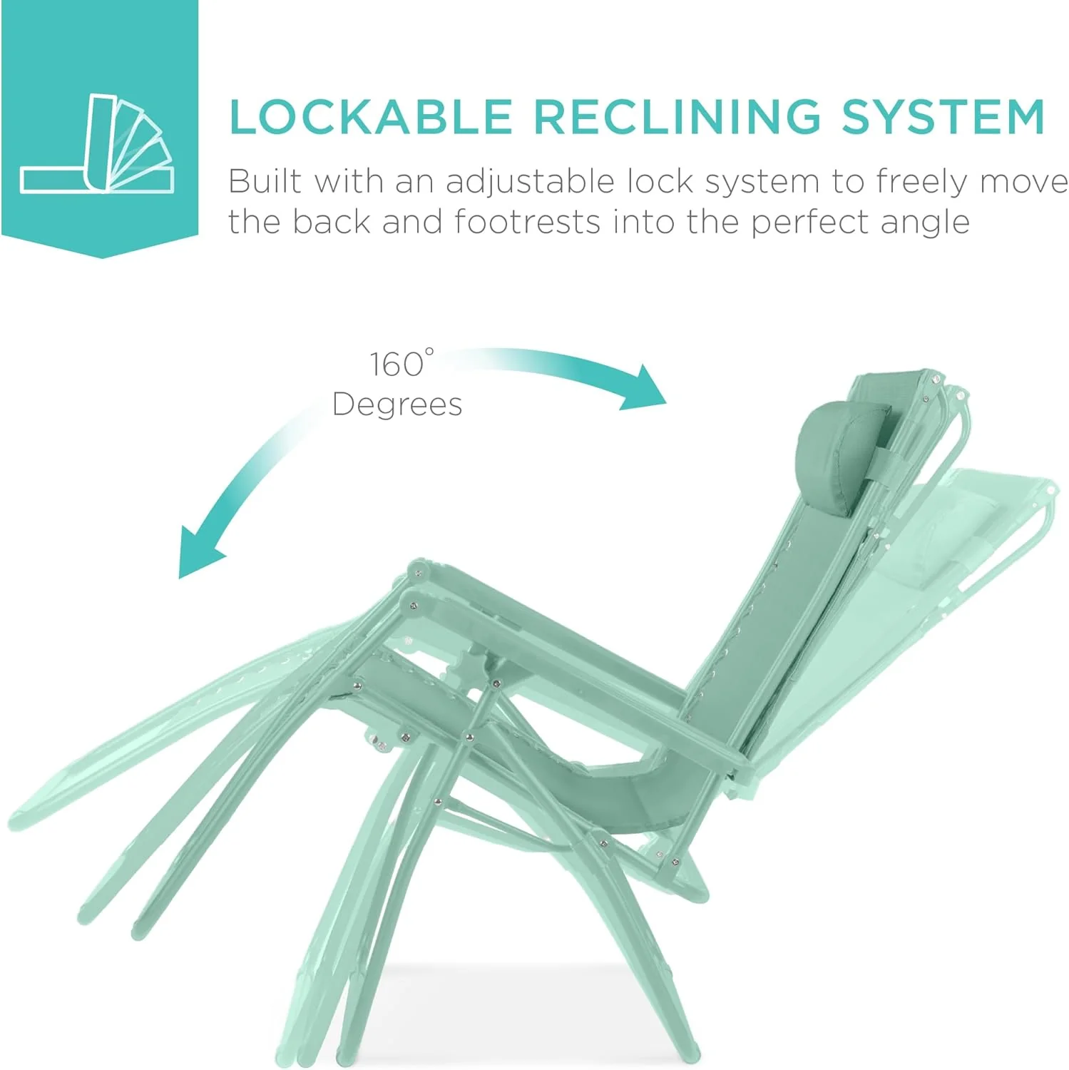 Bedste valg – Zero Gravity-lænestol til terrassen. Justerbar og foldbar udendørsstol med baldakin, nakkepude og sidebakke. Textilene – Påfugleblå