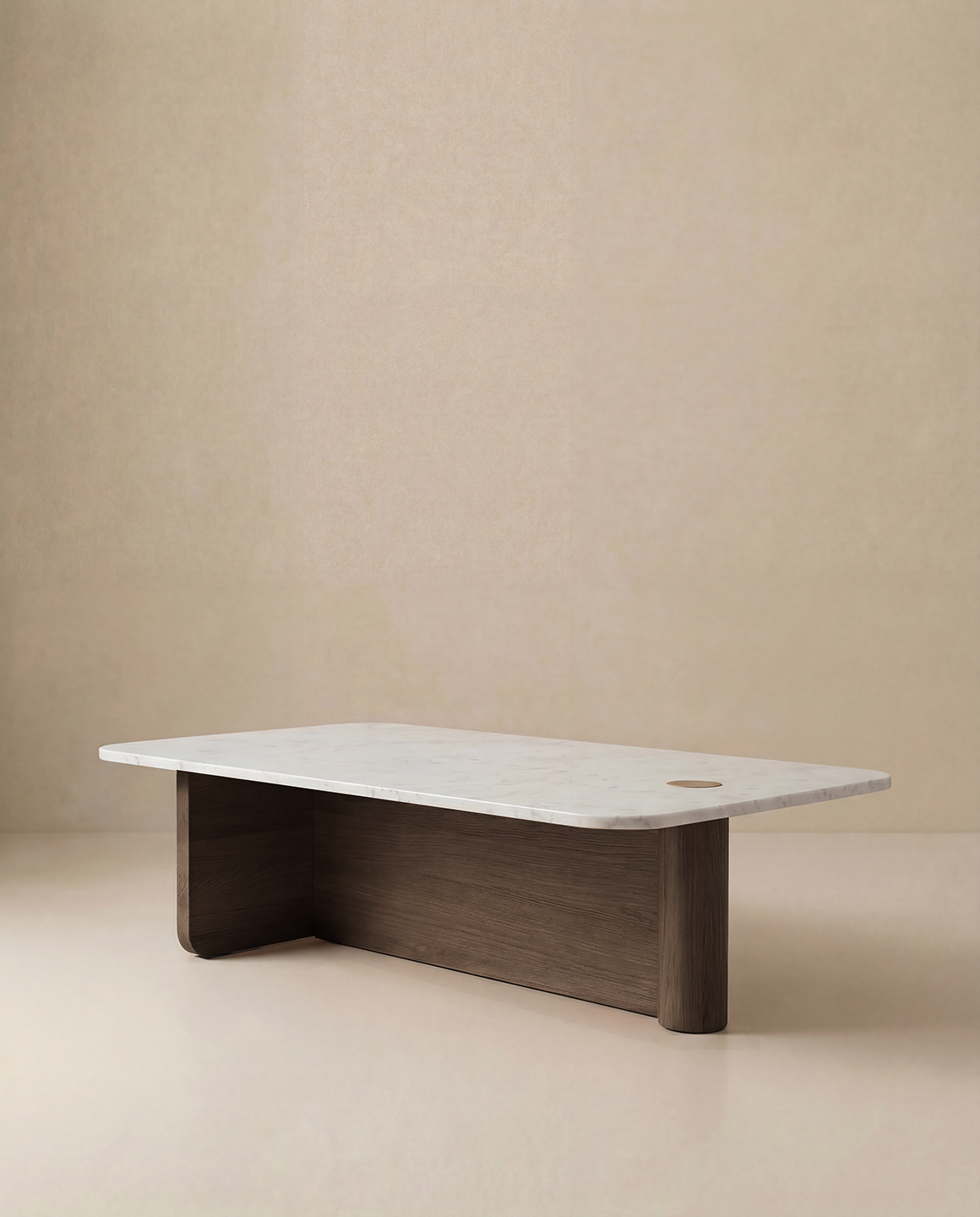 Mesa de centro pivotante | Rectangular - Madera y piedra