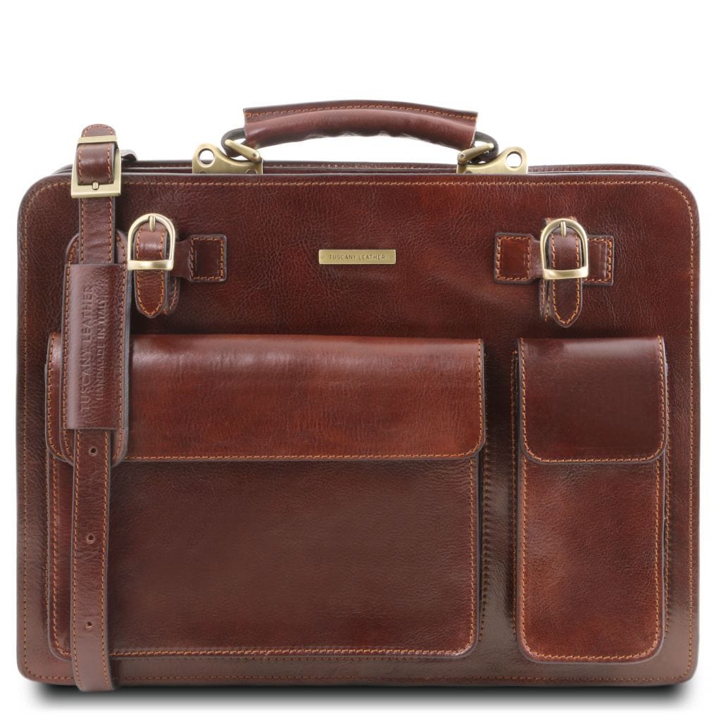 Venezia - 2 compartment leather briefcase | TL141268