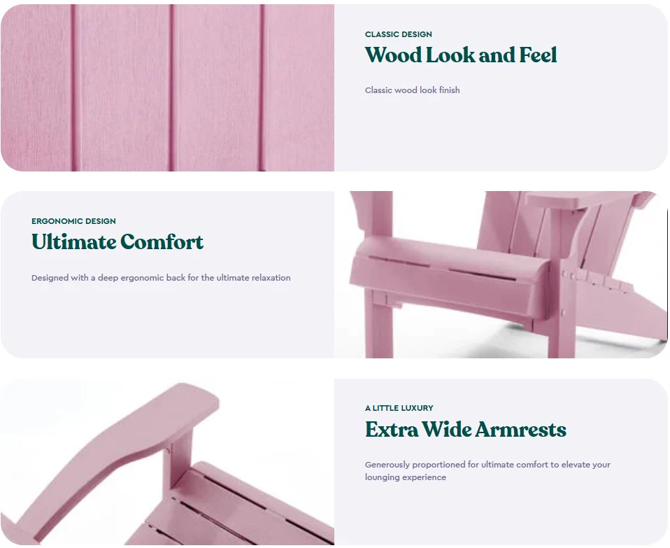 FORSALG 2025: SEPTEMBER – Keter Alpine Adirondack-stol – Lyserød