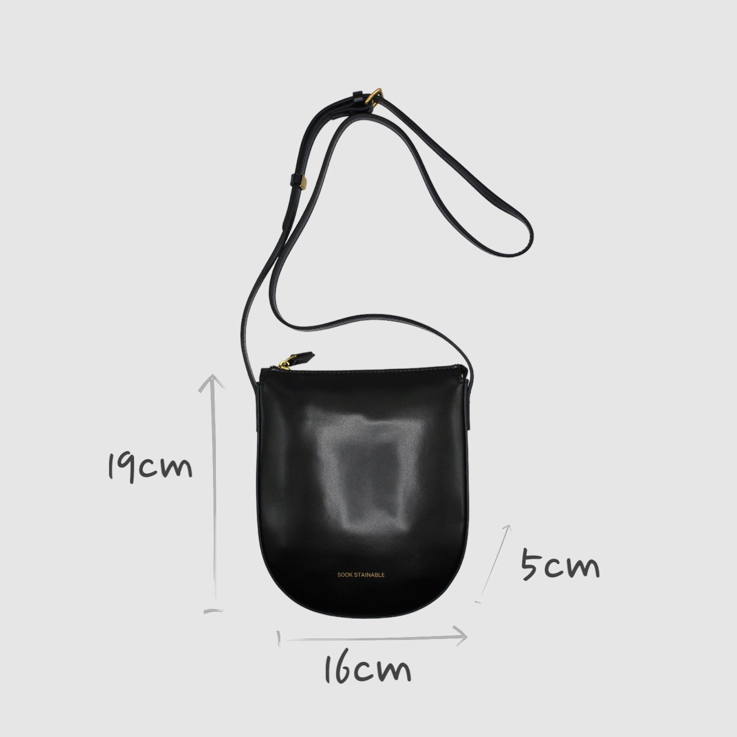 Eva - Apple Leather Crossbody Bag - Black