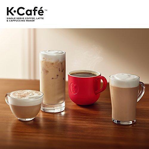 Cafetière Keurig K-Cafe à dosettes individuelles K-Cup, pour café, latte et cappuccino, avec mousseur lavable au lave-vaisselle, capacité de dosettes, compatible avec toutes les capsules K-Cup, charbon foncé