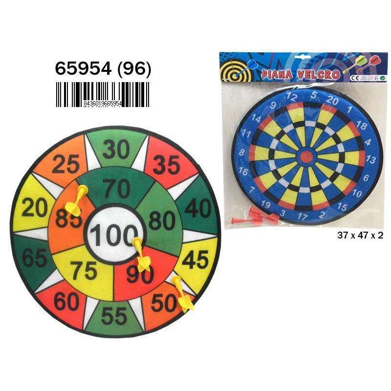 Dartscheibe mit Klettverschluss und 3 Darts im Beutel, 37x47x2 cm (Niederlassung - 65954)