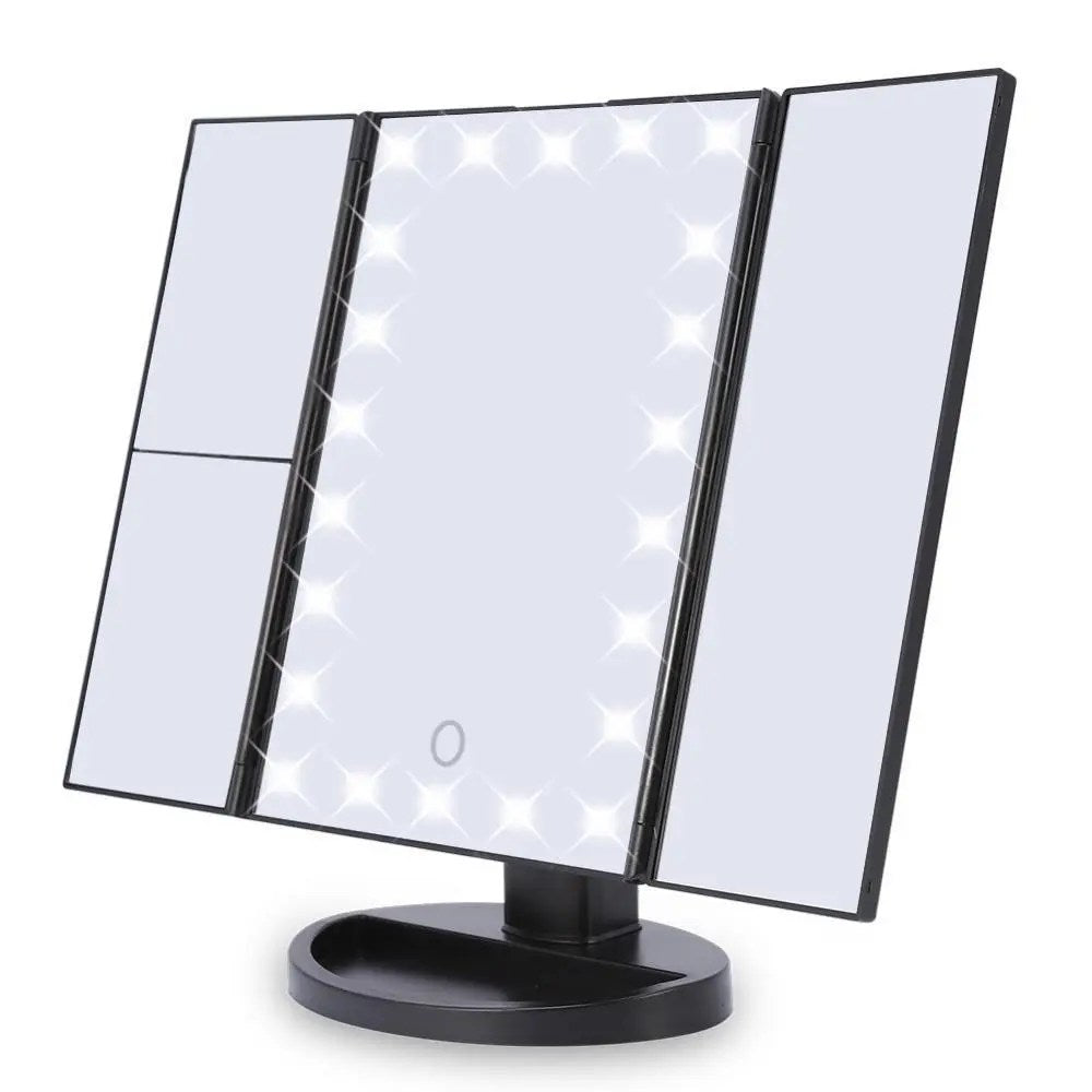 Miroir de maquillage éclairé – Miroir de courtoisie intelligent avec lumières et grossissement x10