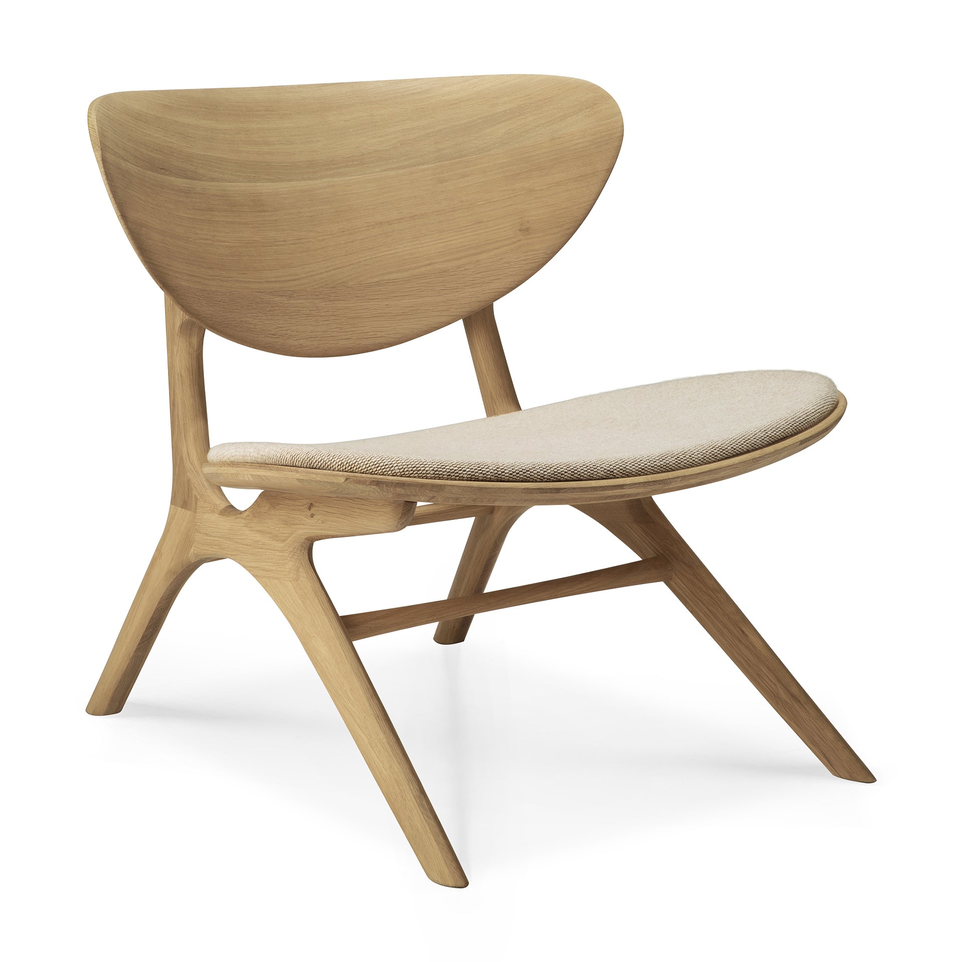 Sillón Eye Lounge - Roble con tela color blanco roto