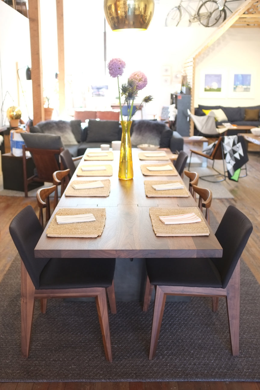 Mesa de comedor extensible con bisagras - Nogal negro