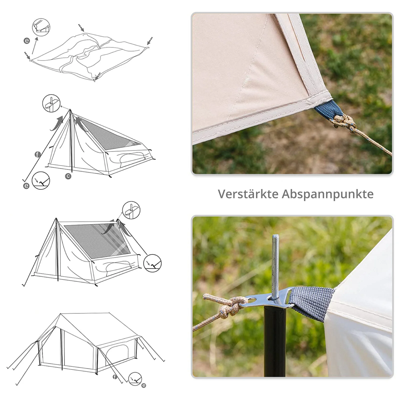 2025 KingCamp Pinehouse II – Geräumiges 4-Personen-Hybridzelt. Flexible Belüftung und technisches Baumwollmischgewebe.