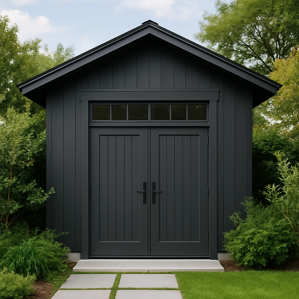 Abri de jardin extérieur en résine noire 260×200×260 cm