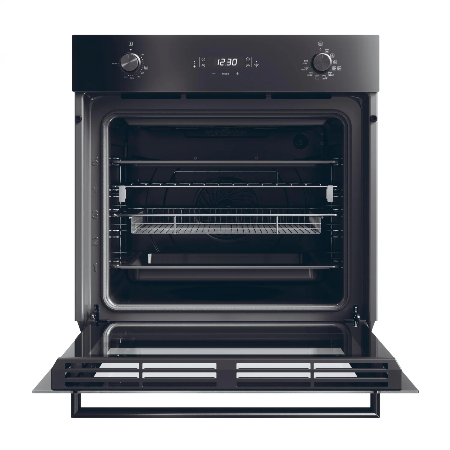 Candy FMBCA825SE0 Multifunktionsbackofen, 980 W, 70 l, Klapptür, 8 Kochfunktionen, WLAN, Energieeffizienzklasse A+ – Schwarz