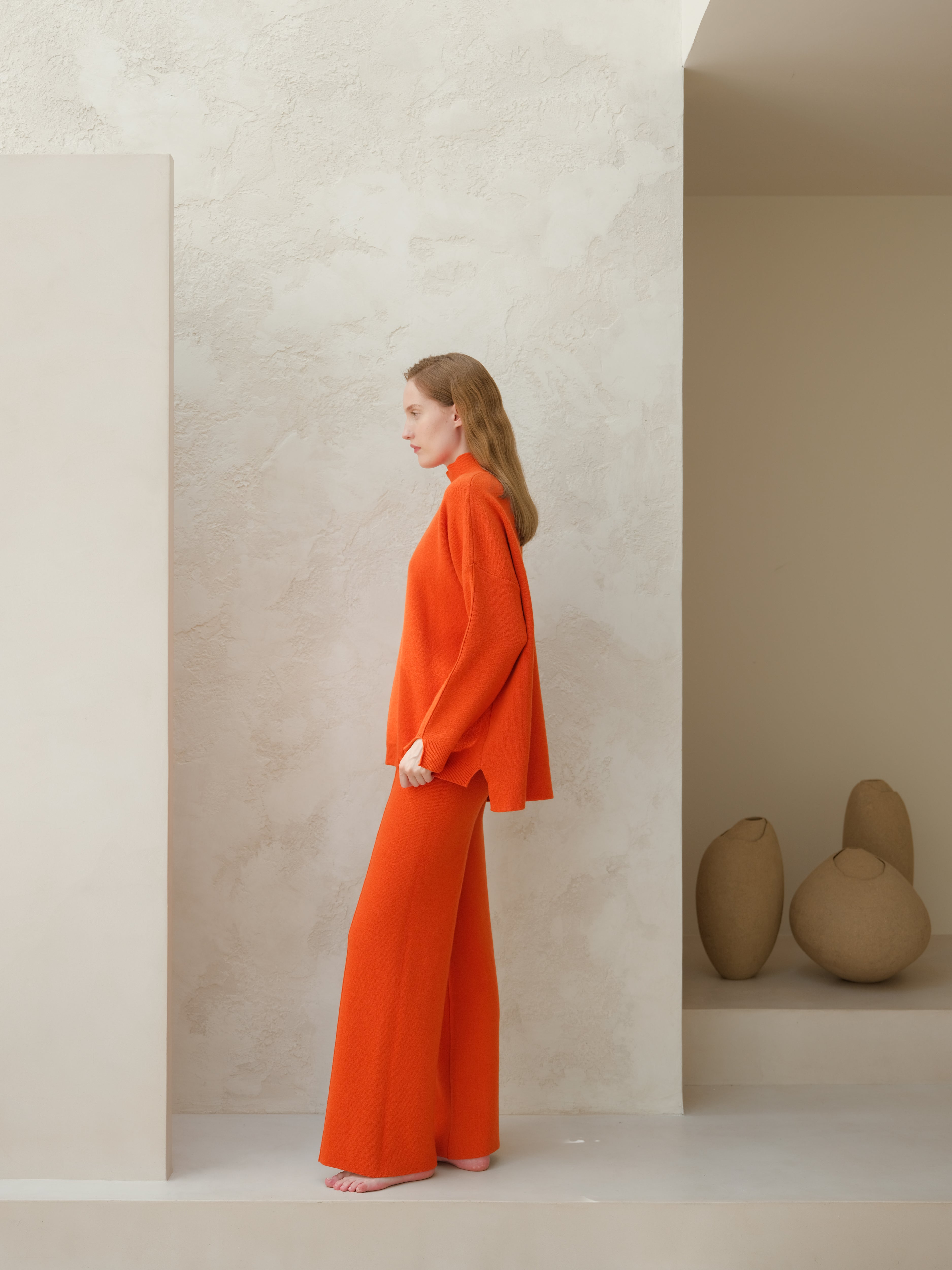 Wool & Cashmere Mix Solid Maxi Turtleneck Sweater