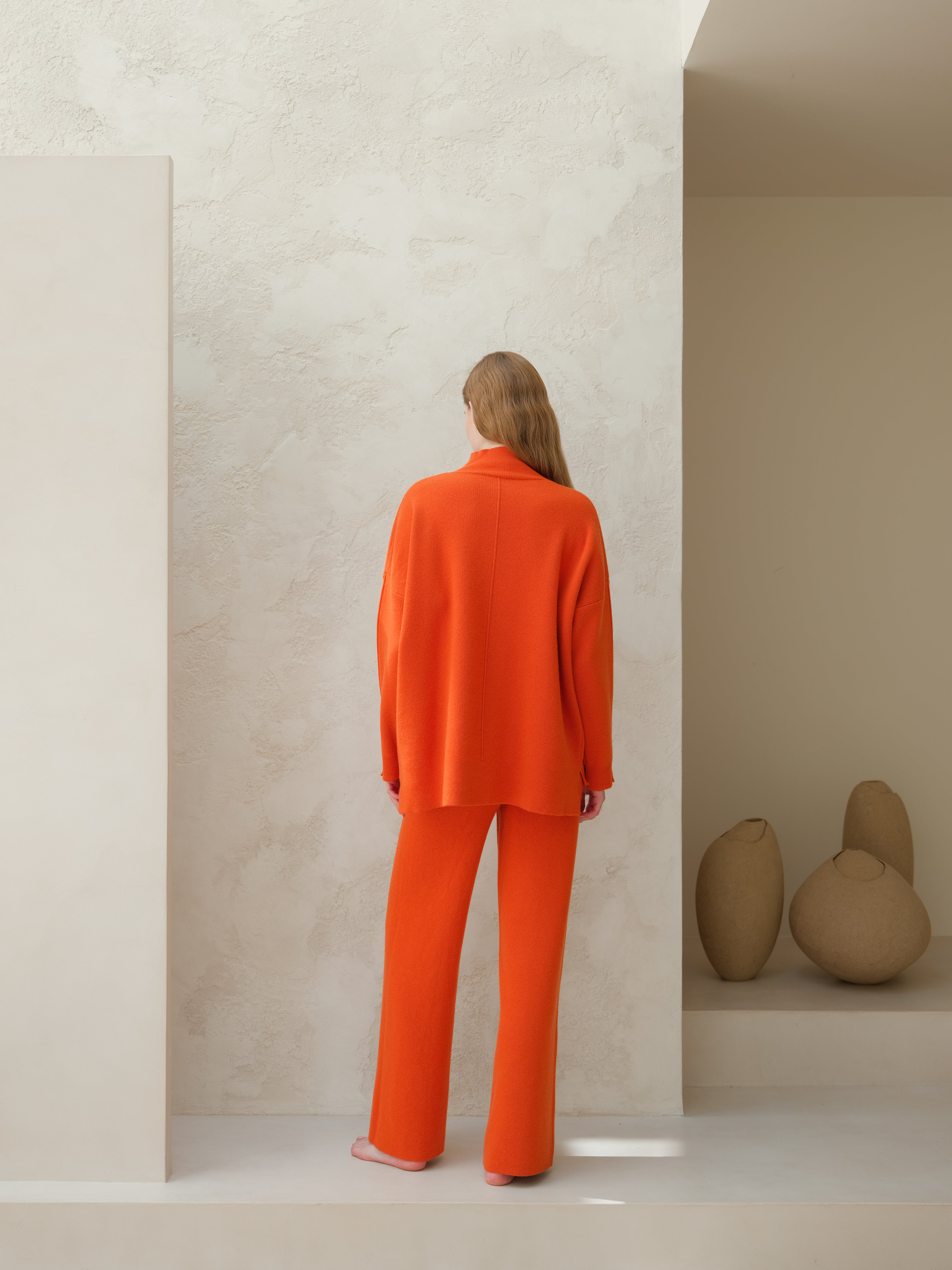 Wool & Cashmere Mix Solid Maxi Turtleneck Sweater