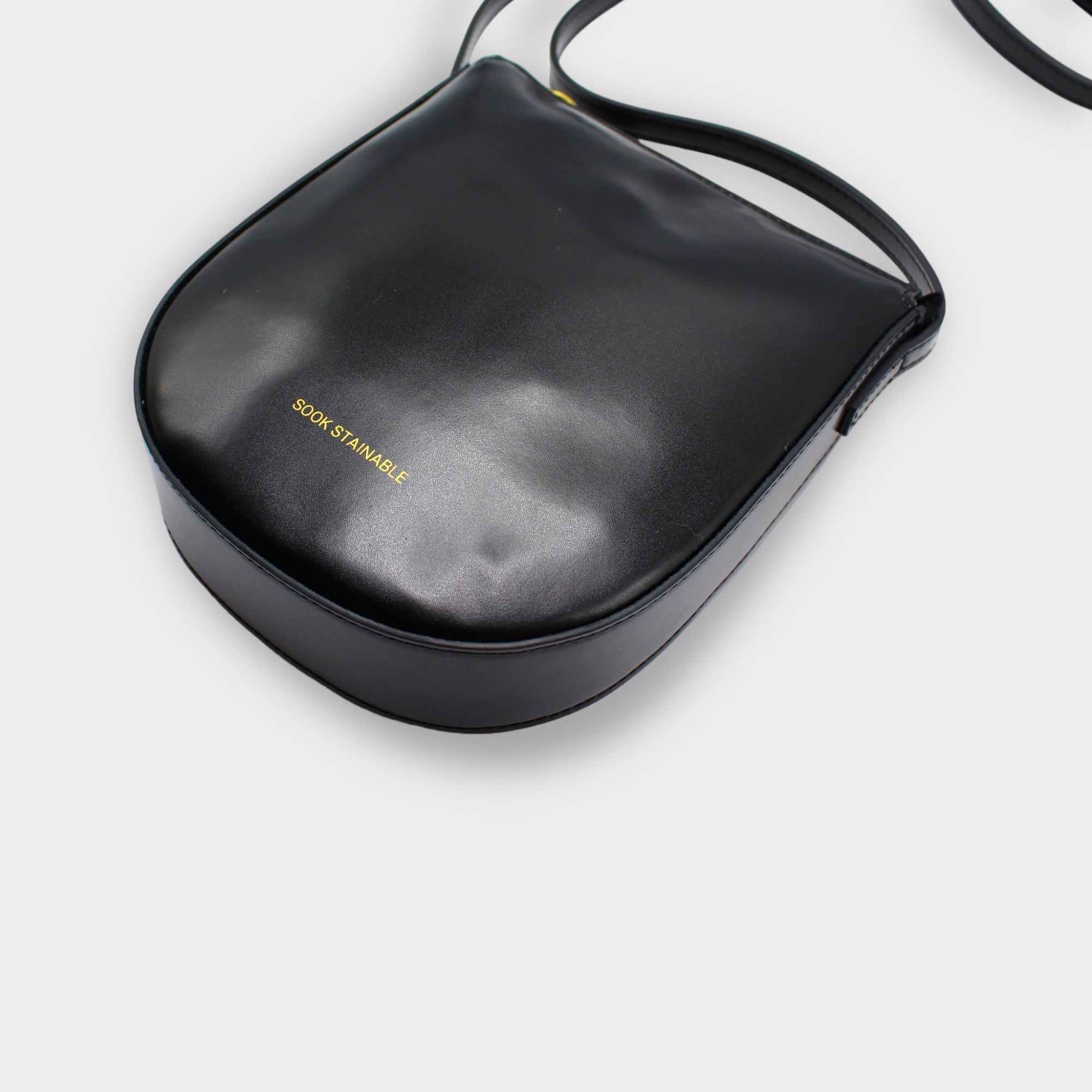 Eva - Apple Leather Crossbody Bag - Black