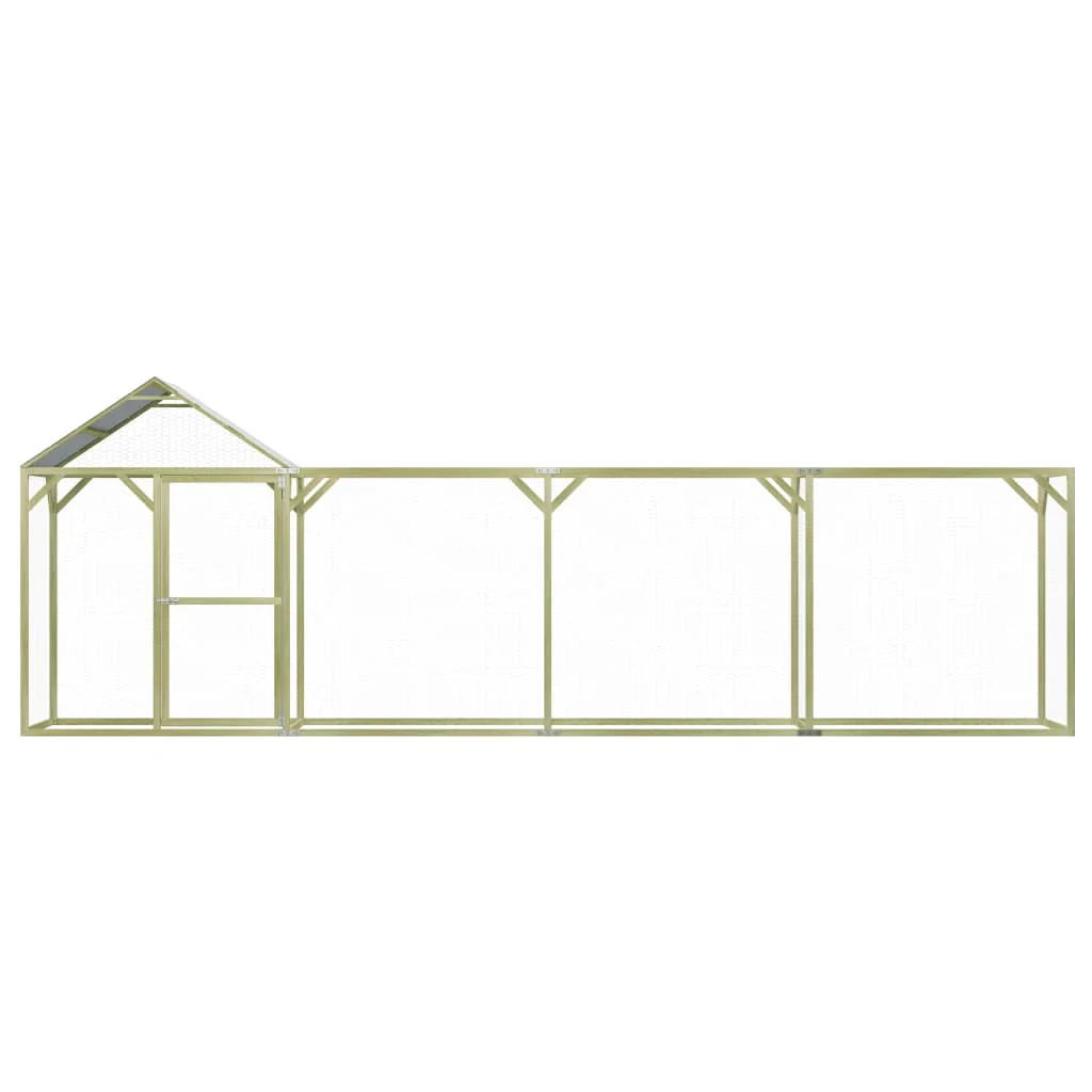 Poulailler d'extérieur 2025 6 x 1,5 x 2 m – Enclos sécurisé en bois imprégné pour oiseaux et petits animaux