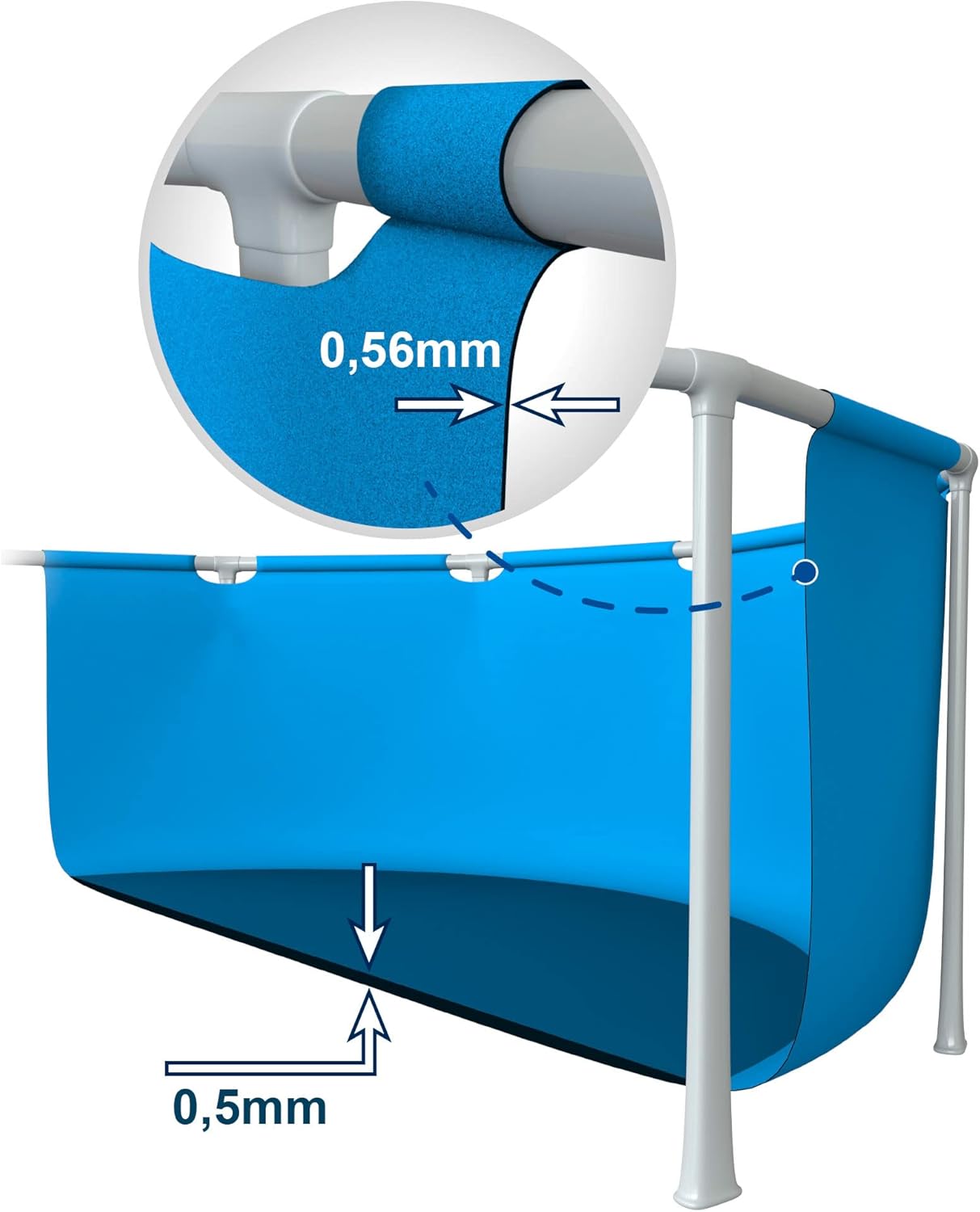 Intex 28271NP – Piscine amovible Small Frame 260 x 160 x 65 cm, 2 282 litres, bleue