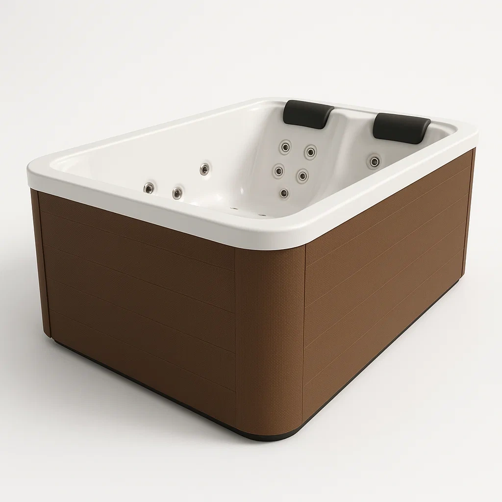 Spa rigide 180x130x85 cm 2 places rectangulaire blanc/marron NxoFlSs428zH