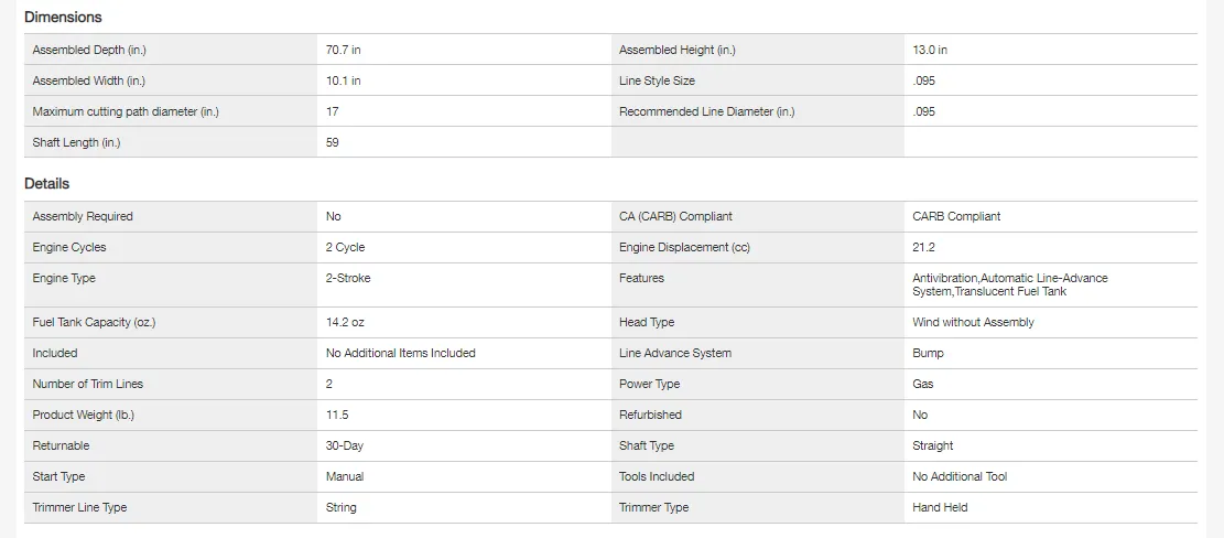 Débroussailleuse thermique à poignée droite ECHO SRM-225. 2 temps. 21,2 cm³