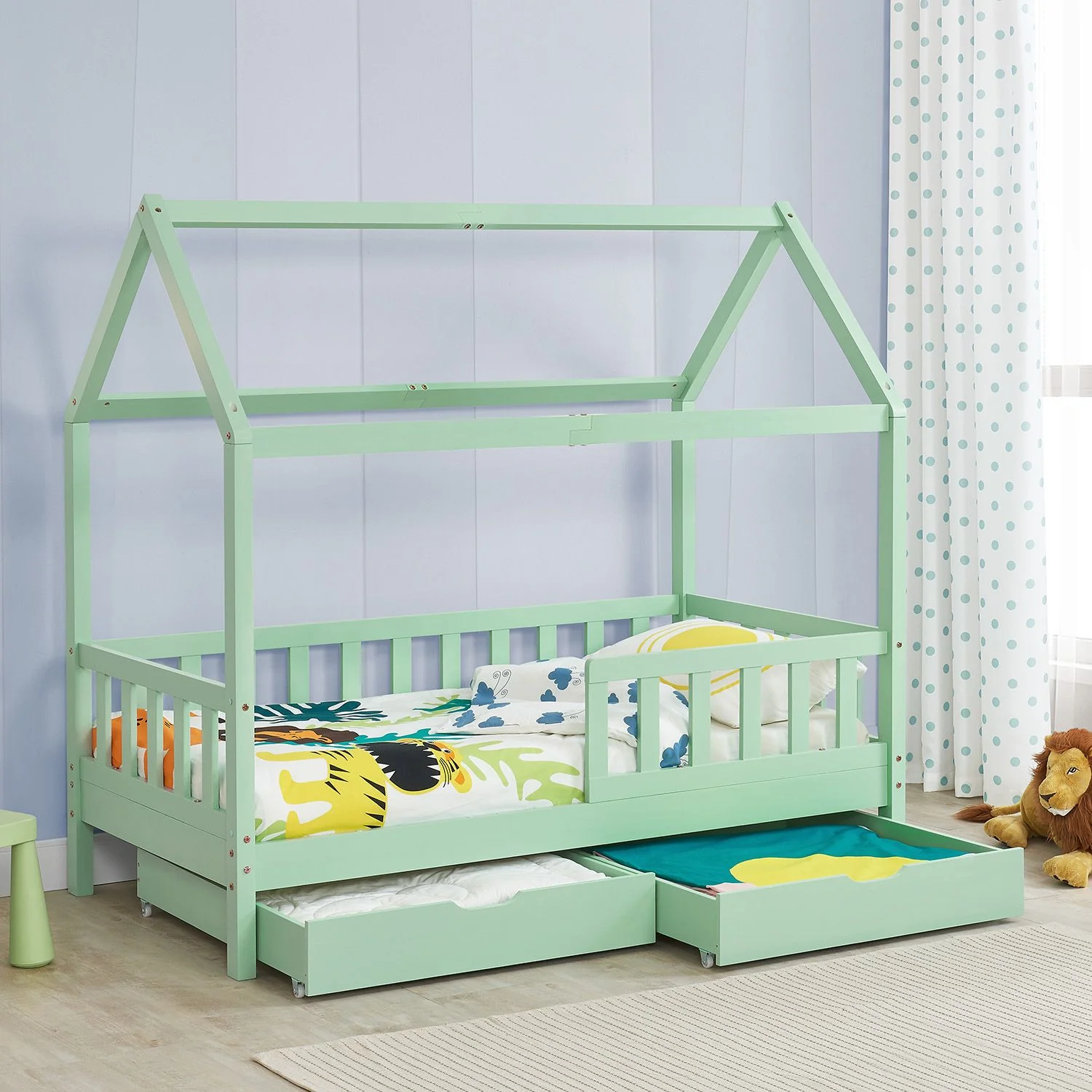 Lit enfant Marli 2025, 90 x 200 cm, avec tiroirs de rangement