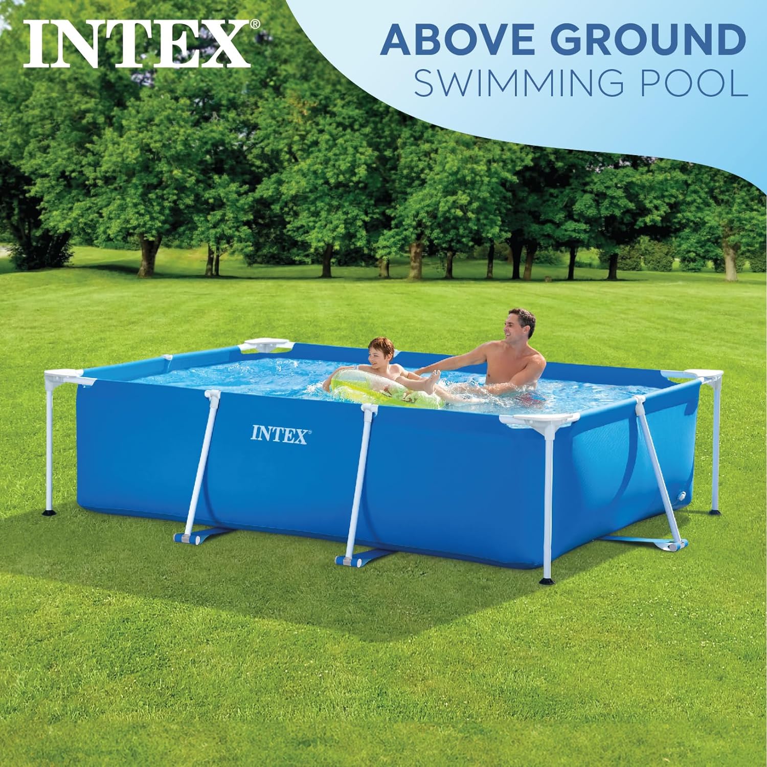Intex 28271NP – Kleiner Rahmen-Aufstellpool 260 x 160 x 65 cm, 2.282 Liter, Blau