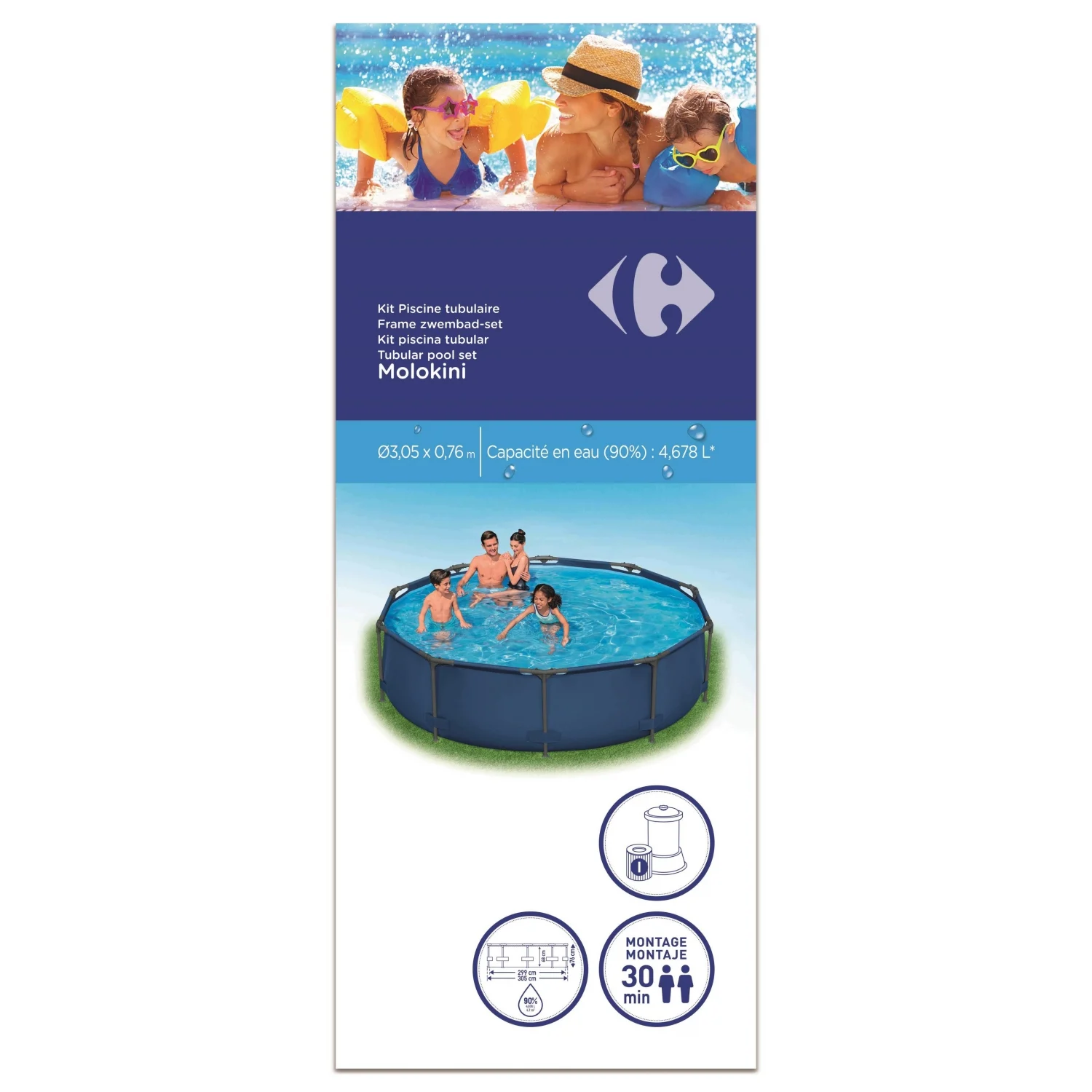 Runder Röhrenpool 305x76 cm Molokini