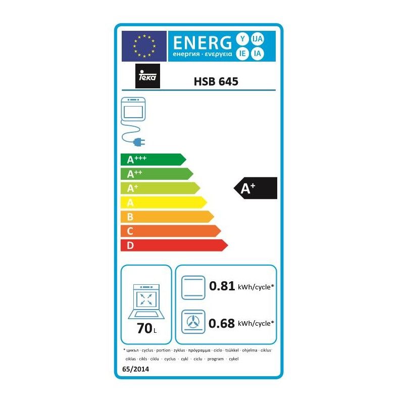 Teka HSB645SS Multifunktionsbackofen 70 l Hydroclean Touch-Bedienung 3215 W