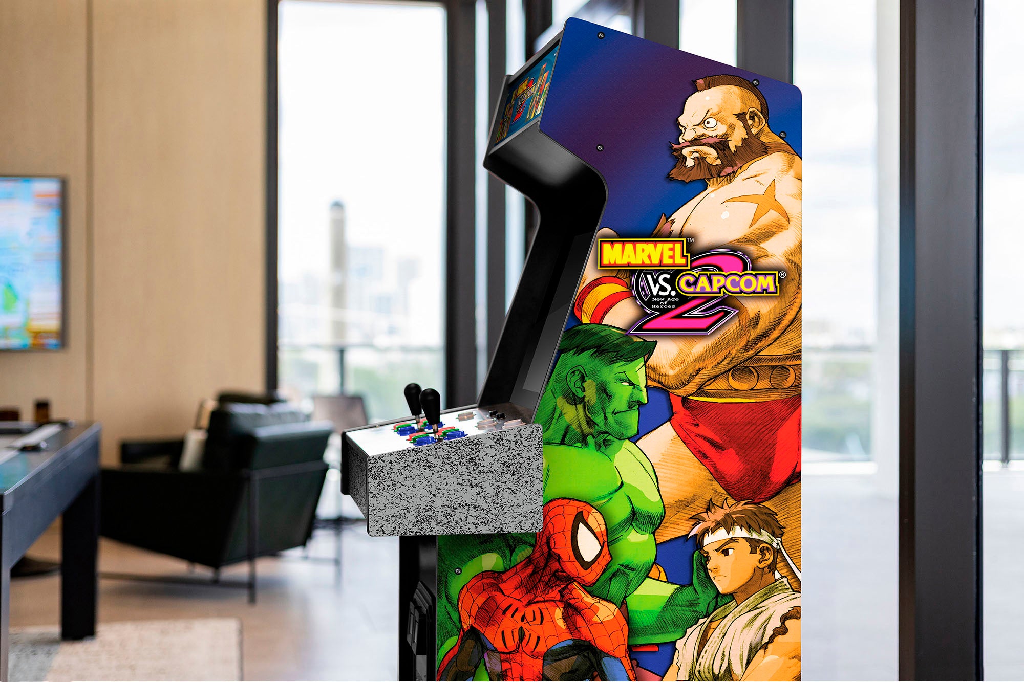 Arcade1Up – Borne d'arcade Marvel Vs Capcom 2 avec chapiteau lumineux