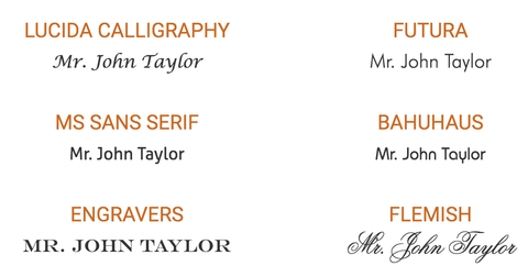 San Rocco Italia custom engraving fonts