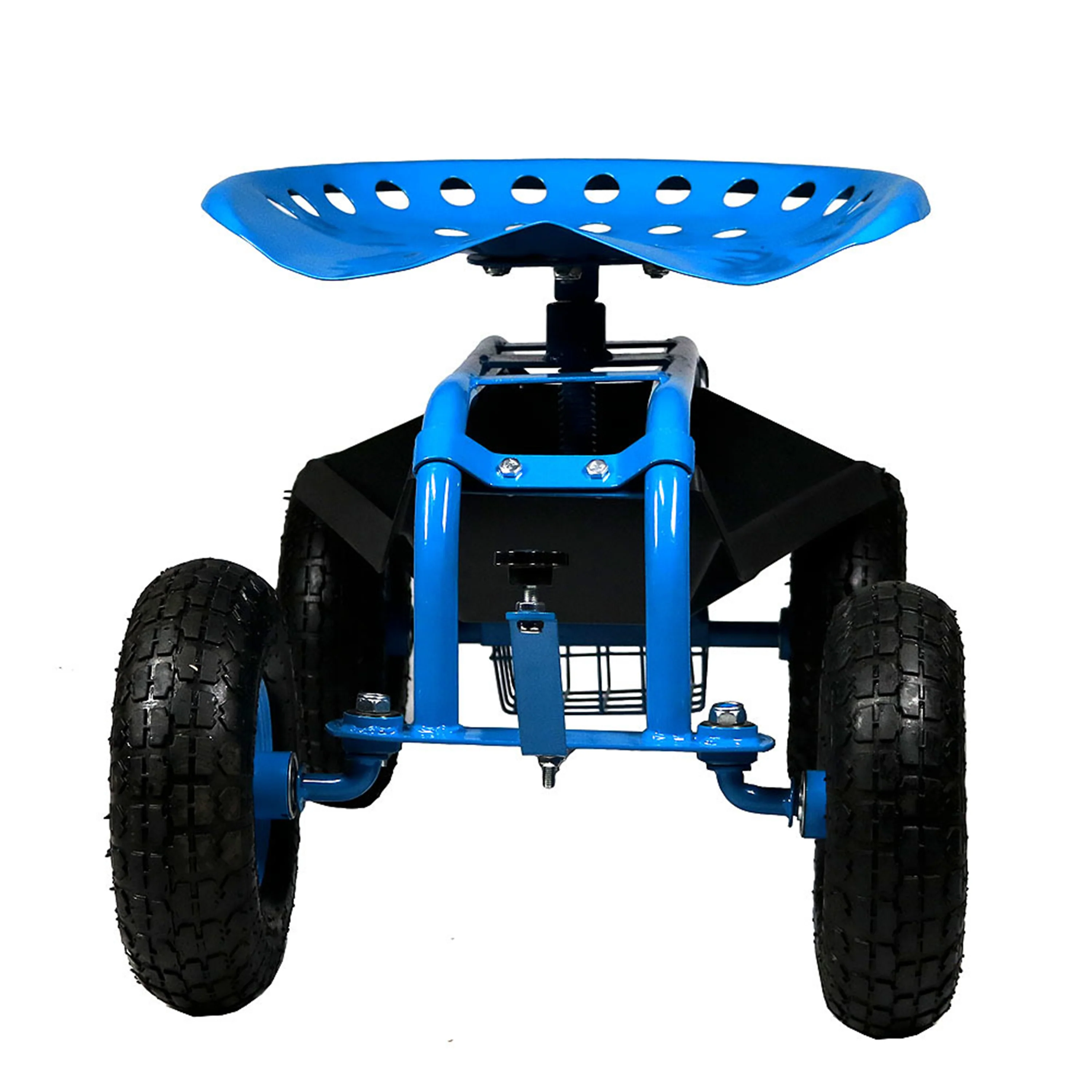 Chariot de jardin roulant Sunnydaze 2025 avec siège de travail et poignée de direction