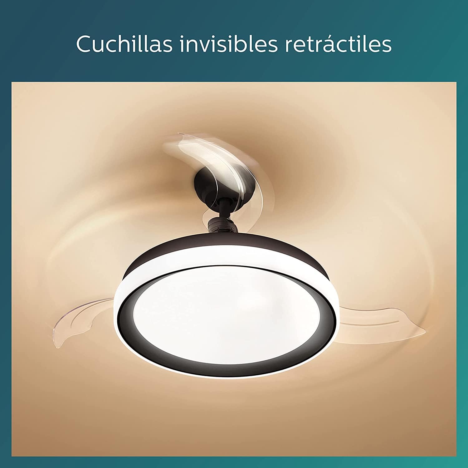 Ventilateur de plafond Philips Lighting Atlas avec éclairage LED et télécommande 106 cm Nickel