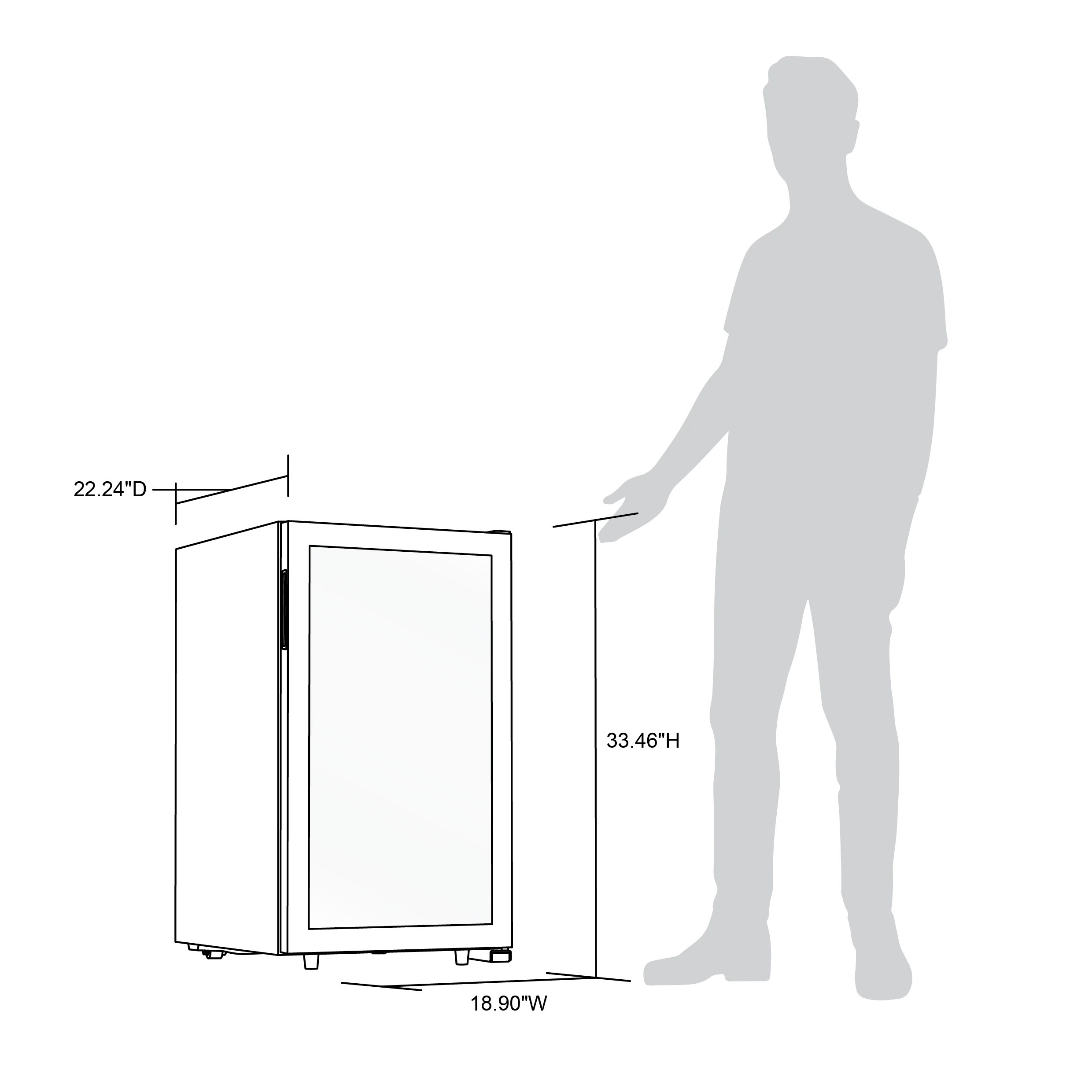 2025 Newair® Fritstående vinkøleskab i rustfrit stål – 43 flasker – 18,9 med dobbelt zone