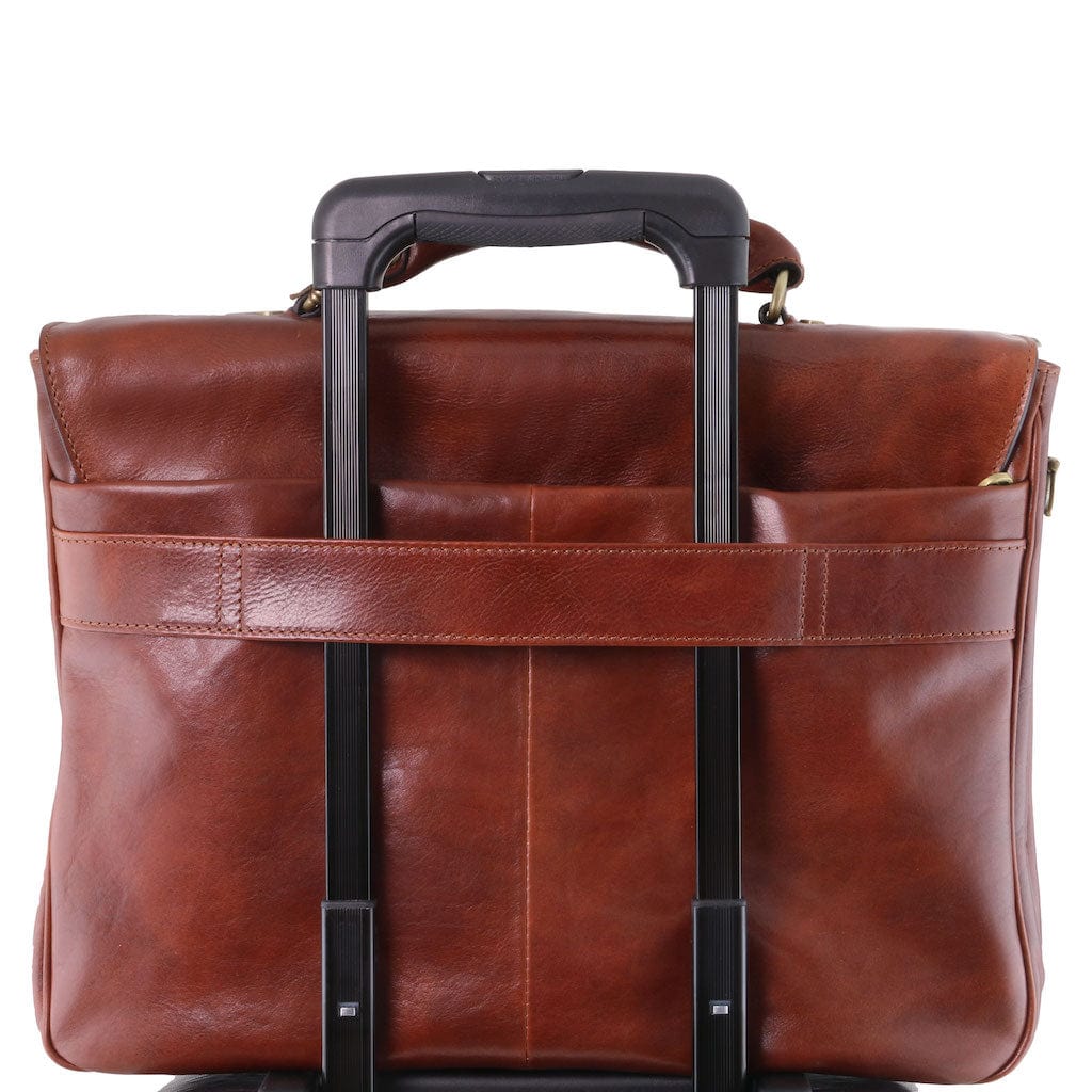 Alessandria - Matte leather multi compartment laptop briefcase | TL142067