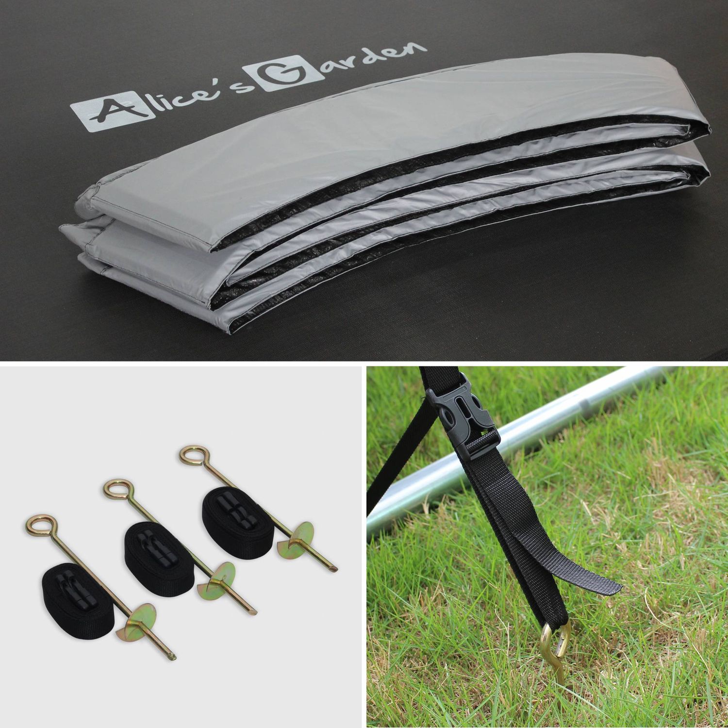 Trampolin mit Zubehörset, 305 cm, Grau