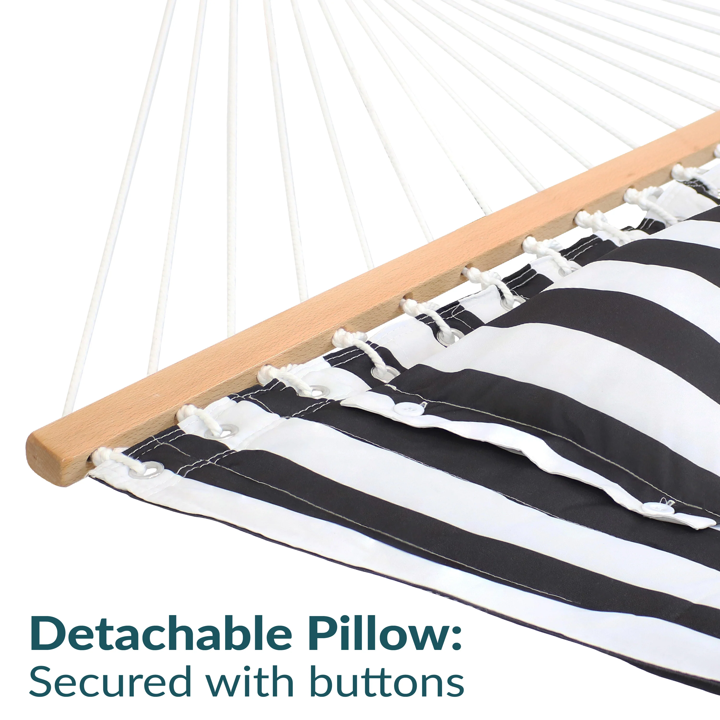 2025 Sunnydaze Dobbeltpolstret Stofhængekøje med Pude til 2 Personer