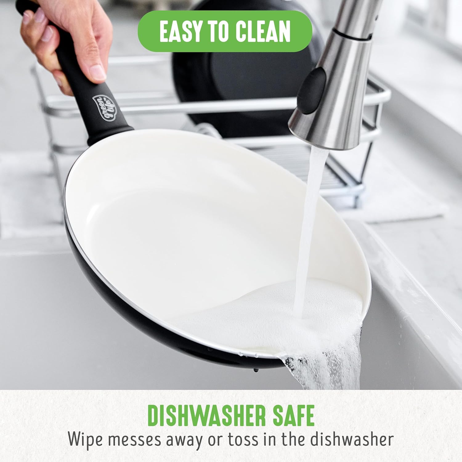 GreenLife Soft Grip 16-teiliges Antihaft-Keramik-Kochgeschirr-Set, bestehend aus Bratpfanne, Stielkasserolle und Topf, PFAS-frei, spülmaschinenfest, ofenfest, türkis