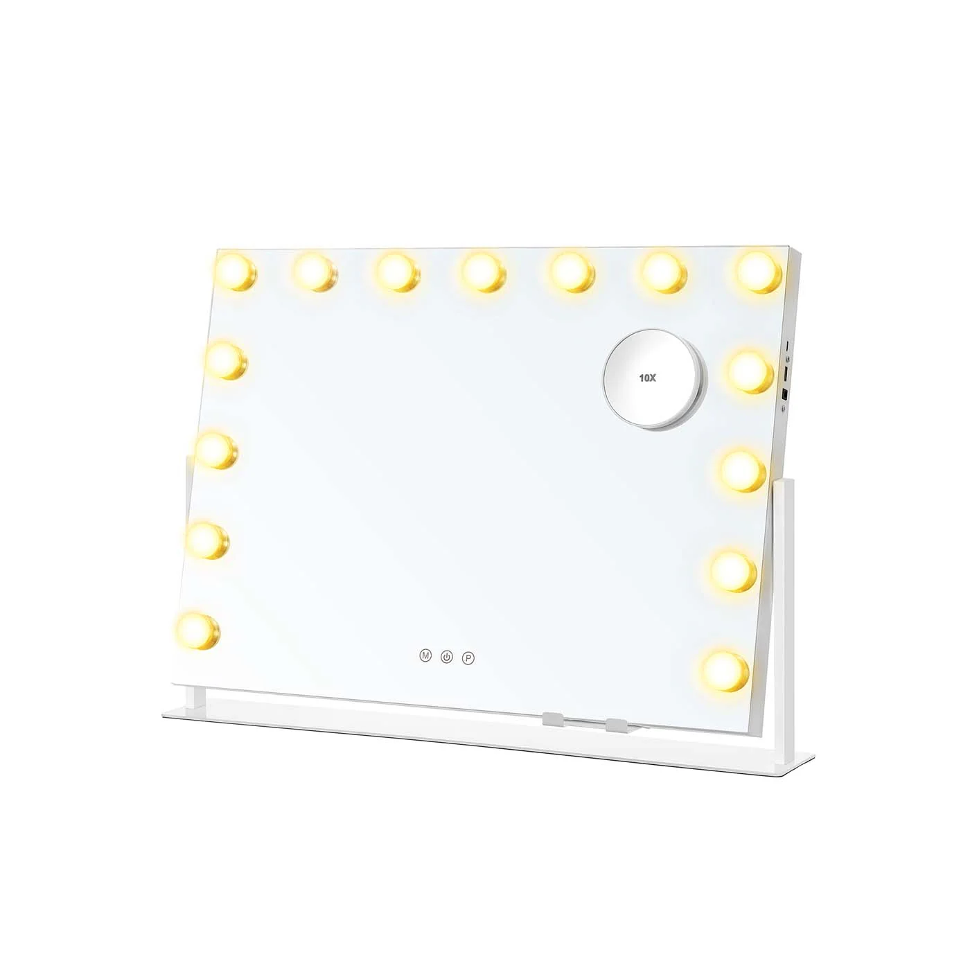 Makeupspejl med lys og matte hvide pærer