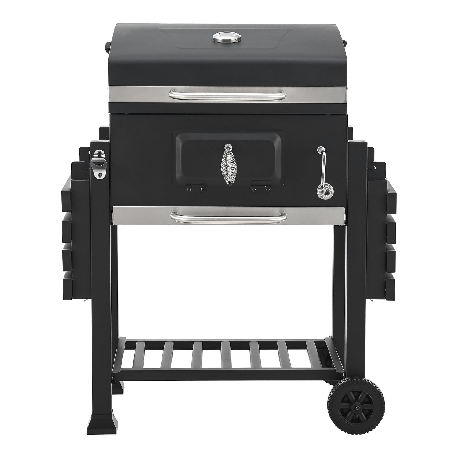 Arnad Holzkohlegrill mit 2 Stahlrosten 105x135x48cm - Schwarz [casa.pro]
