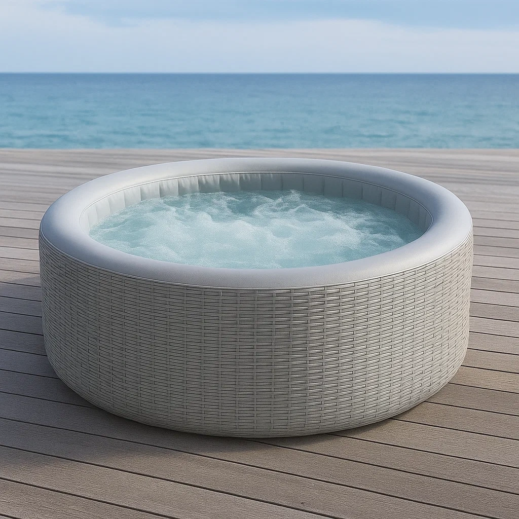 Spa gonflable, 196 x 196 x 71 cm, 4 personnes, rond, gris rfTQdQI360cq