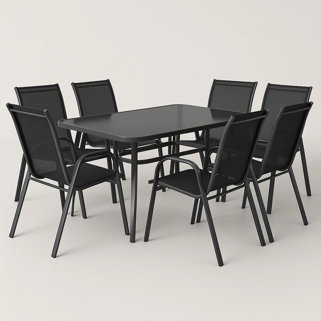 Ensemble de jardin extérieur en aluminium anthracite - gnStyqR364af