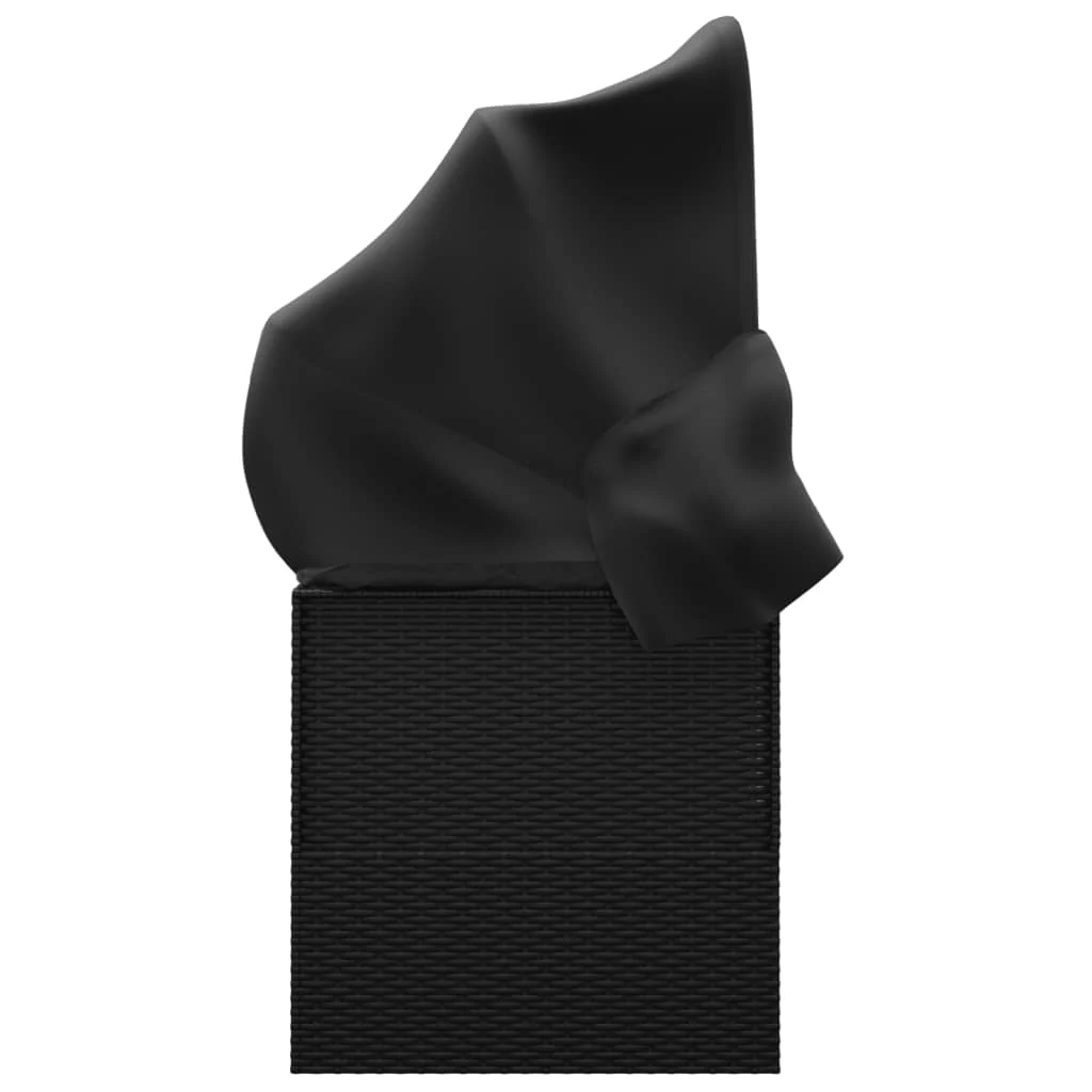 Canapé de jardin 2025 avec auvent, coussins et rotin synthétique noir