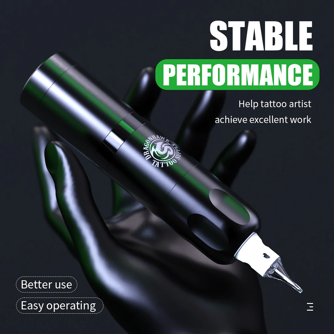 Dragonhawk X3 Akku-Tätowiermaschinen-Set mit 2 austauschbaren Batterien