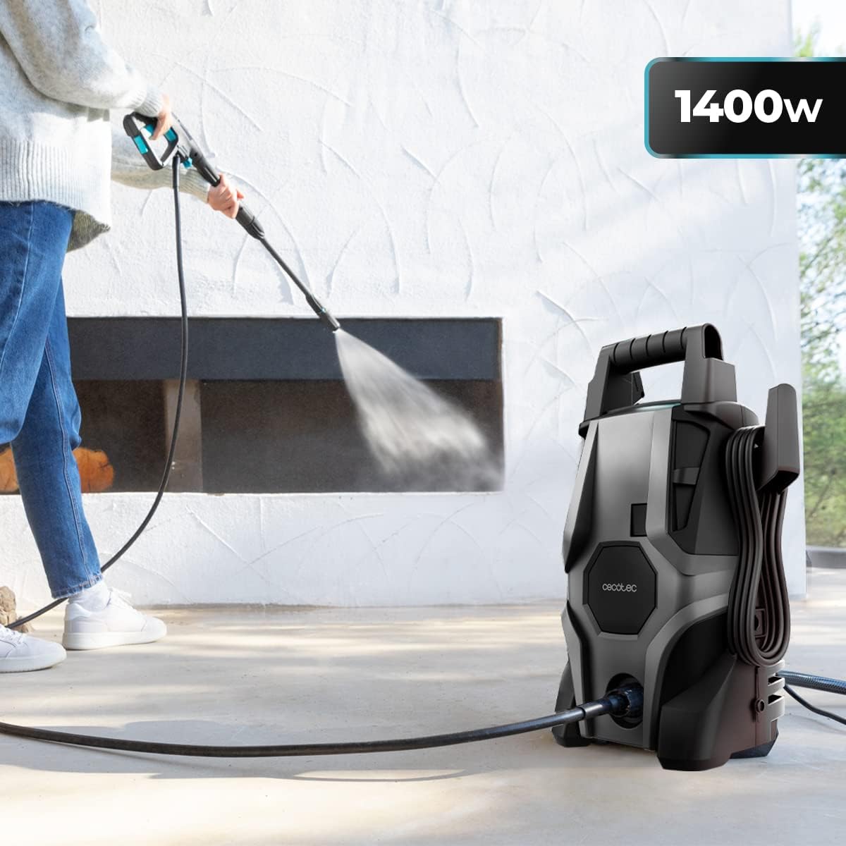 Cecotec HydroBoost 2400 AdvanceClean højtryksrenser. 2400W, Hjem, Have eller Bil, Flowhastighed på 480l/t, 180 trykbarer, Aluminiumpumpe, Aktionsradius 14 m