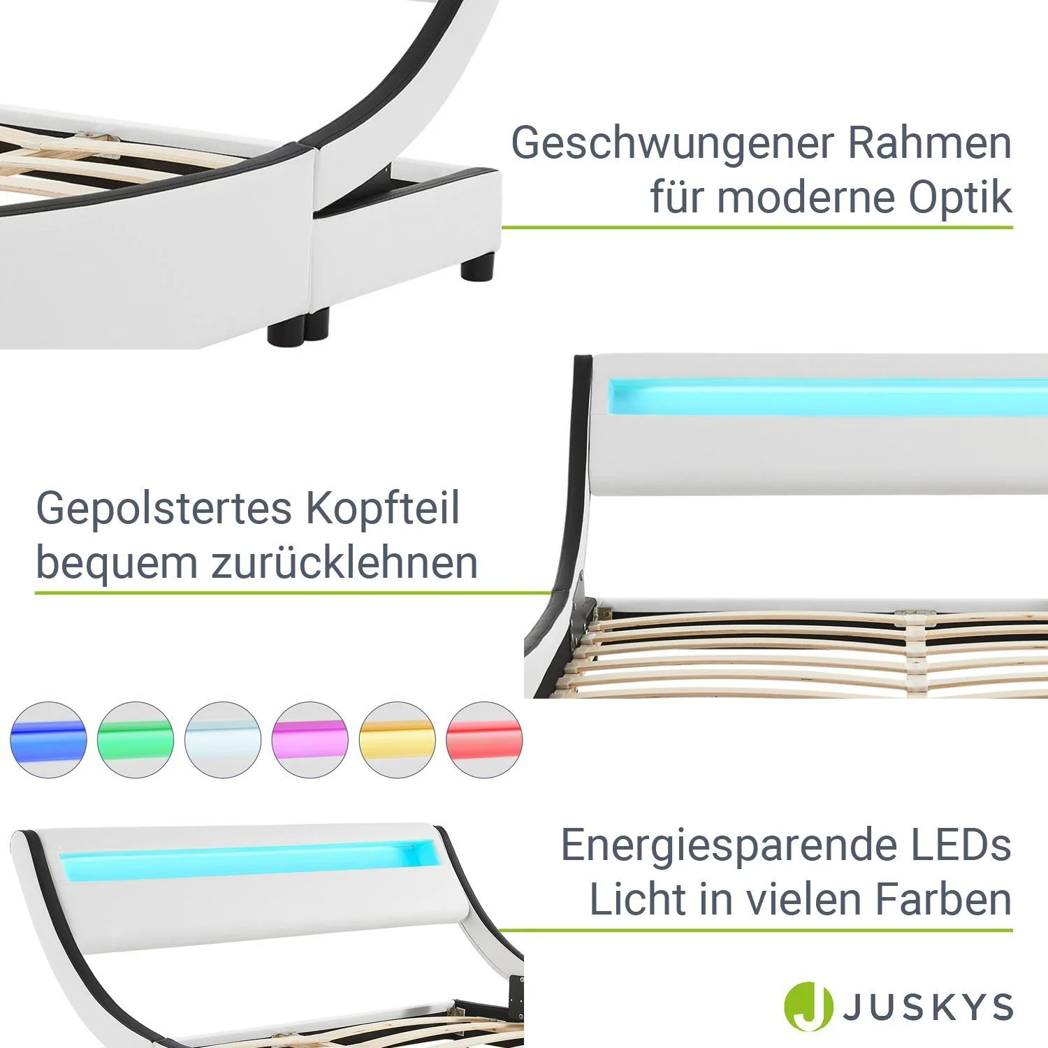 Lit capitonné Valencia 2025, 140 x 200 cm, blanc